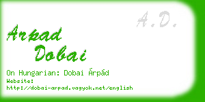 arpad dobai business card
